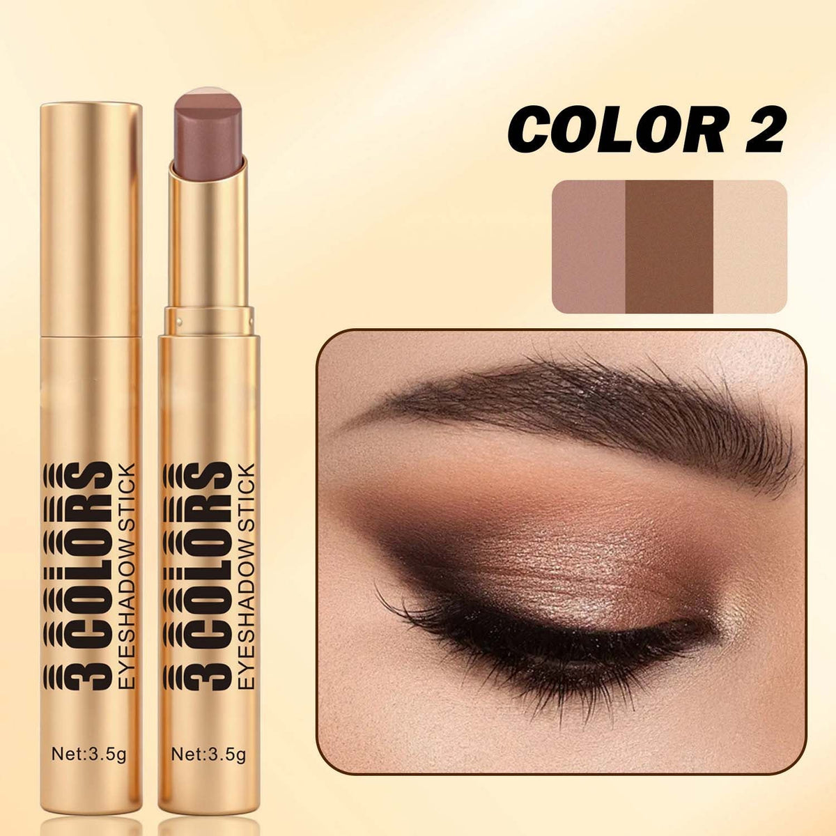 3‑In‑1 Cream Eyeshadow Stick, Multi‑Tone Eye Makeup