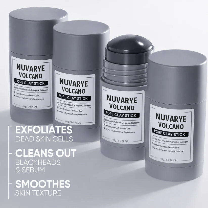 Nuvarye Alaska Volcano Clay Stick – Blackhead Remover & Pore Cleanser