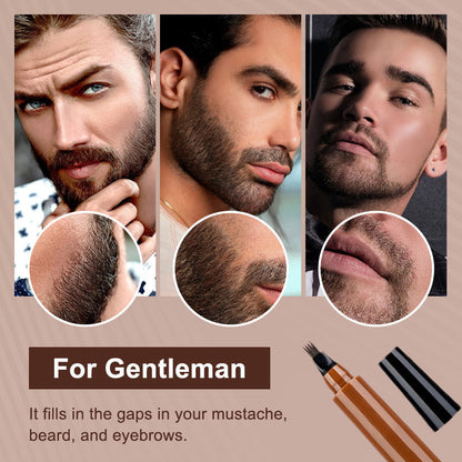 Waterproof Four-tip Beard and Eyebrow Pen