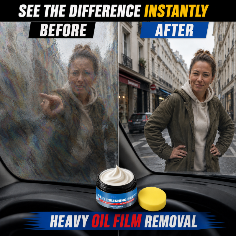 Nuvarye glass oil film remover before and after