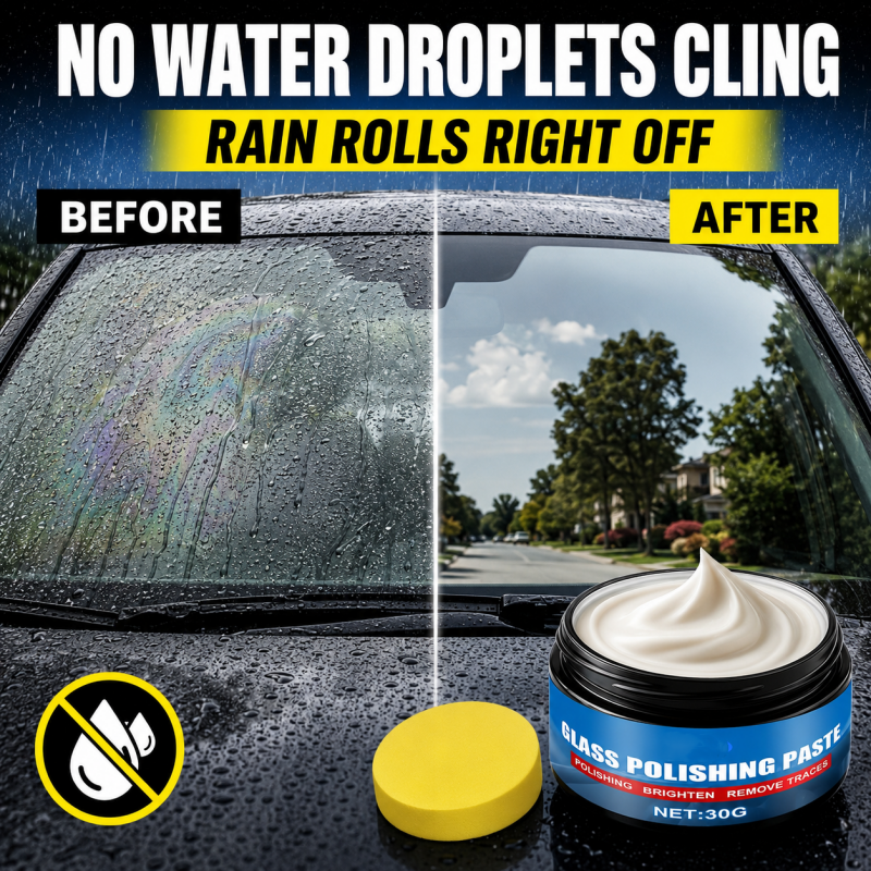Rain on windshield before and after