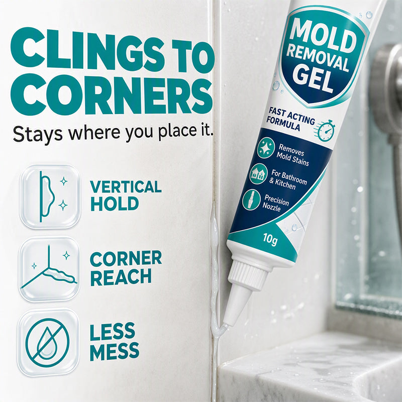 HouseHen gel clinging to a bathroom corner